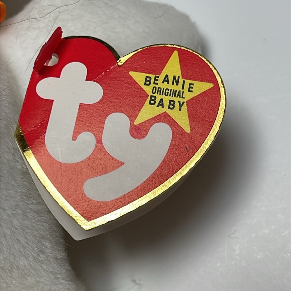 🐸 Ty Beanie Babies SPOOKY the White Ghost Plush - pellet filling - Picture 4 of 9
